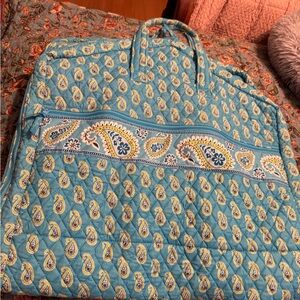 Retired Vera Bradley Bermuda Blue Quilted Folded Hanging Garment Bag